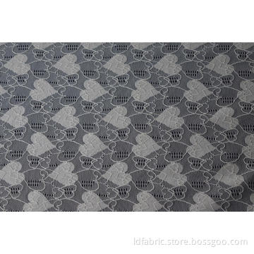 Nylon Baumwolle Rayon Herz Muster Cord Lace Stoff